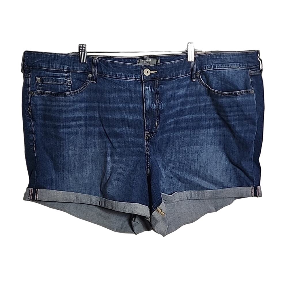 Torrid 5" Inseam Hideaway Blue Vintage Stretch Shorts, Size 28, NWT